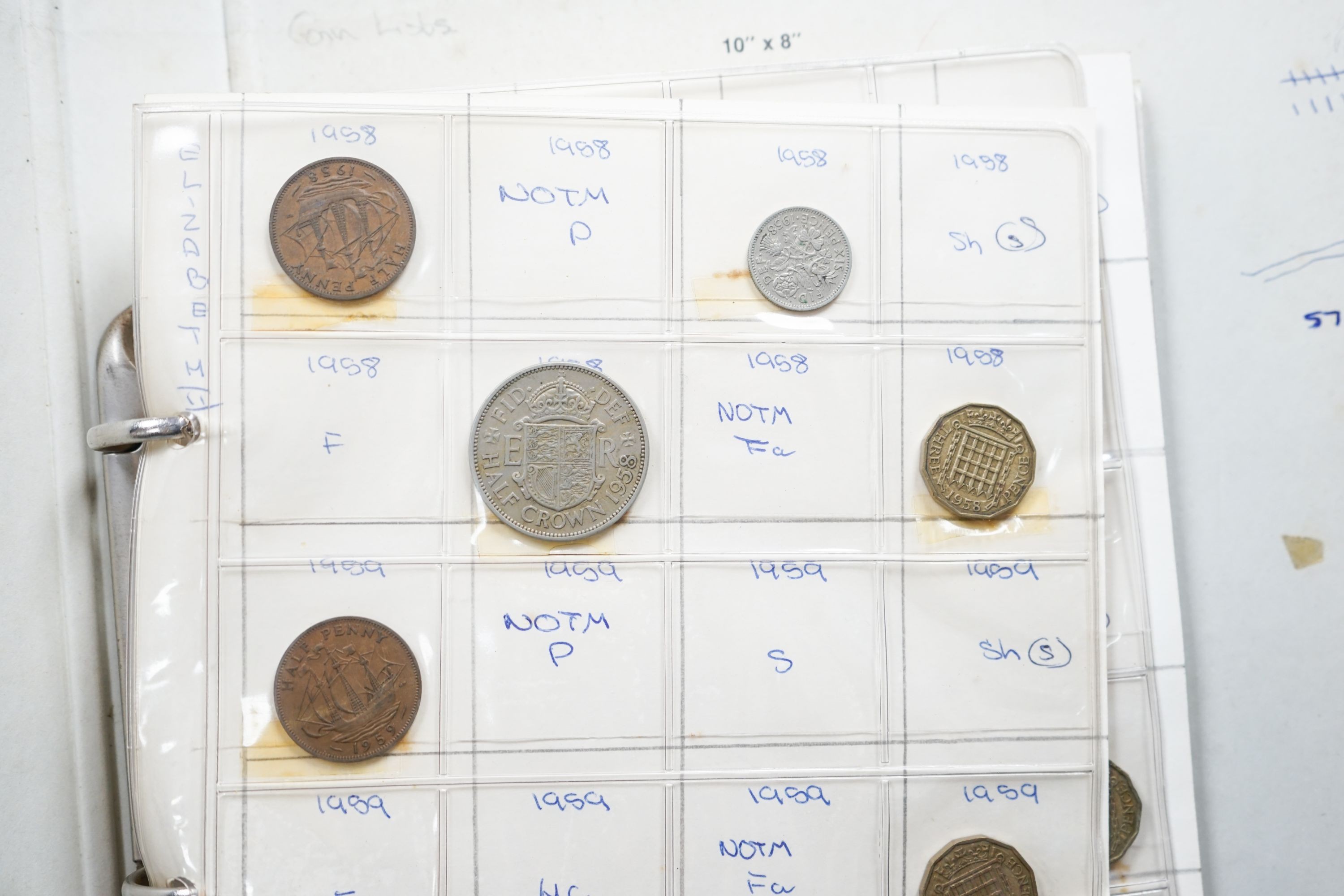 A large collection of UK and World coins, mostly 19th/20th century, in nine albums and loose, 2 boxes